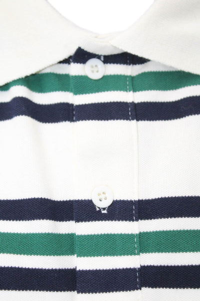 Lioness Womens Cropped Polo Beige Striped Collared Long Sleeve Size 2X