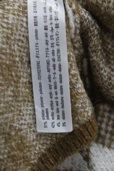 Zara Unisex Brown Argyle Button Cardigan 90s Size S