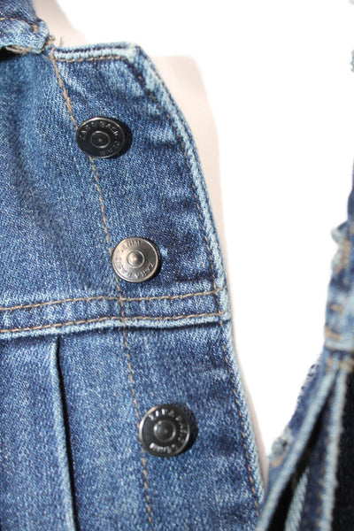 Z1975 Zara Basic Department Denim Womens Jumpsuit Dark Blue Long Sleeve Size XS