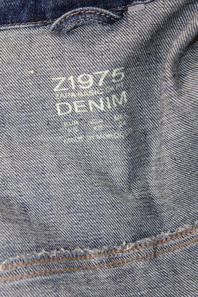 Z1975 Zara Basic Department Denim Womens Jumpsuit Dark Blue Long Sleeve Size XS