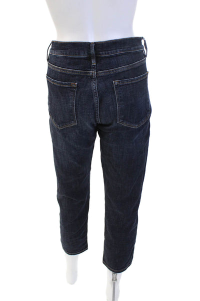 Frame Women Cropped Boyfriend High Rise Dark Blue Jeans Size 29