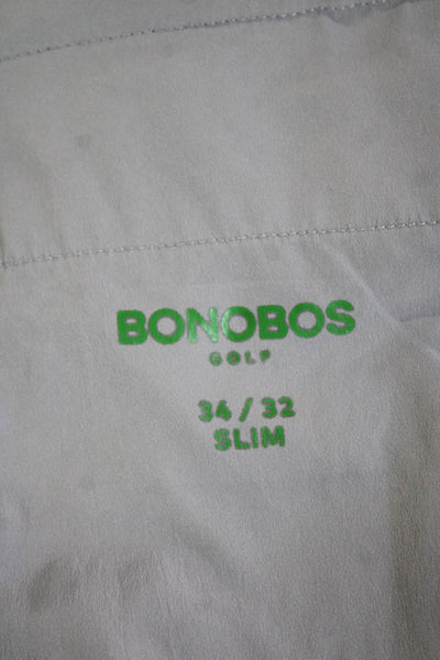 Bonobos Mens Gray Dress Pants Button Closure Size 34