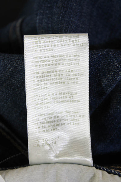 AG Adriano Goldschmied Mens Straight Tapered Jeans Dark Blue Button Size 32