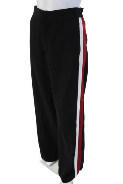 Zara Woman Womens Black Striped Sweatpants Hook & Eye Polyester Blend Size L