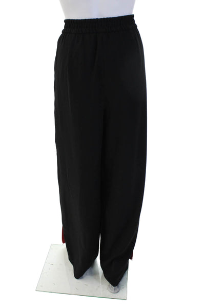 Zara Woman Womens Black Striped Sweatpants Hook & Eye Polyester Blend Size L