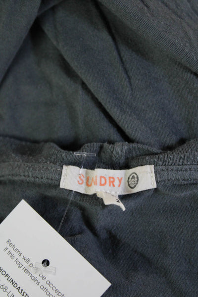Sundry Women Graphic T-Shirt Dark Gray Short Sleeve Grunge Size 2