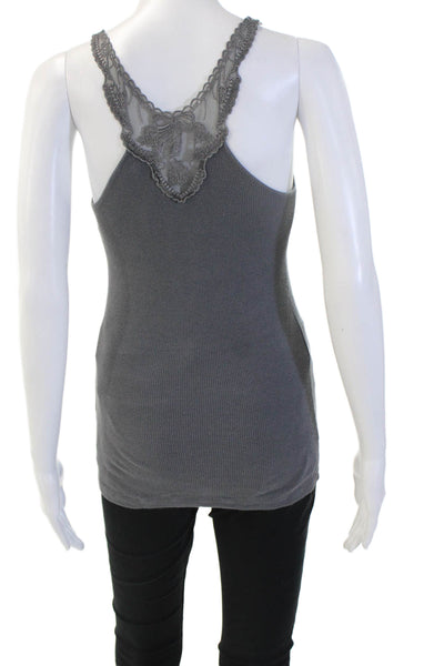 Eloise Women Basic Camisole Square Neck Gray Sleeveless Size S