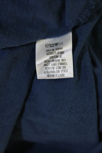 Lacausa Women Basic Dark Blue Cotton Crew Neck Long Sleeve T-Shirt Size M