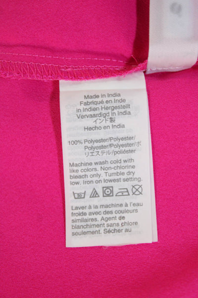 J Crew Women Pink High Neck Long Sleeve Blouse 100% Polyester Size XS