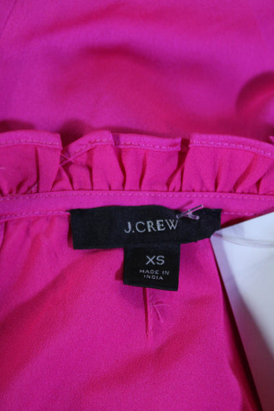 J Crew Women Pink High Neck Long Sleeve Blouse 100% Polyester Size XS