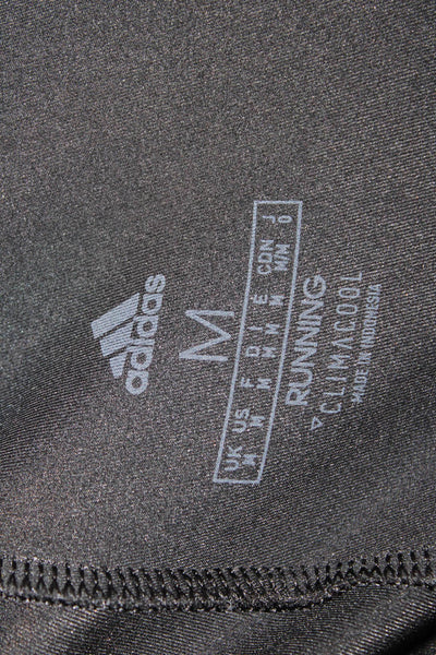 Adidas Mens Ankle Jogger Pants Black Drawstring Polyester Spandex Size M