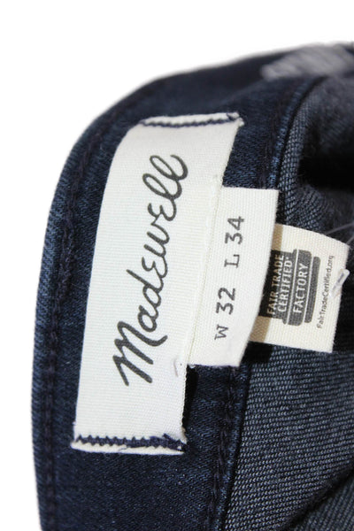 Madewell Mens Dark Blue Skinny Jeans Button Fly 34 Inseam Size 32