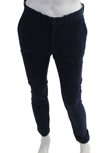 J Crew Mens Chino Pants Dark Blue Button Fly 32 Inseam Size 30