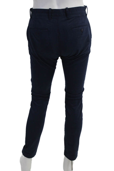 J Crew Mens Chino Pants Dark Blue Button Fly 32 Inseam Size 30