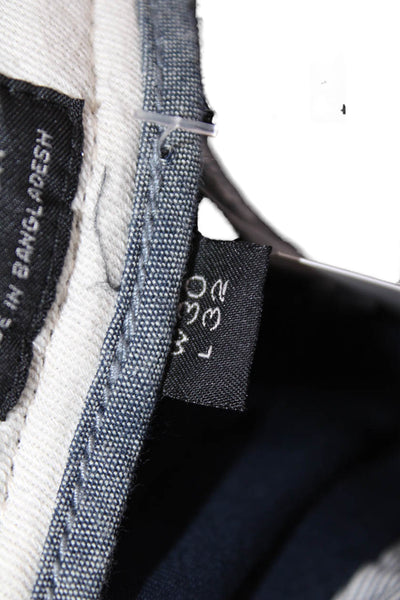J Crew Mens Chino Pants Dark Blue Button Fly 32 Inseam Size 30