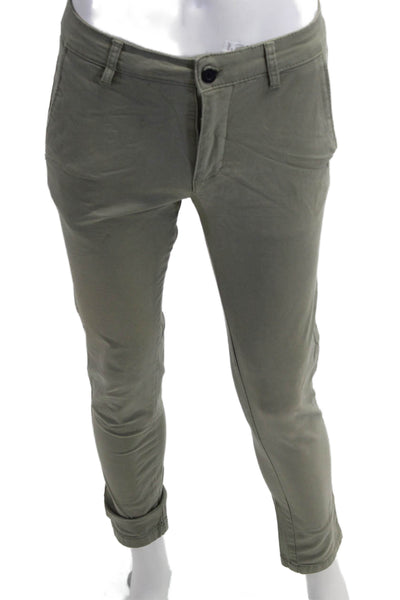 Zara Mens Army Green Chinos 98% Cotton Button Fly Size 30