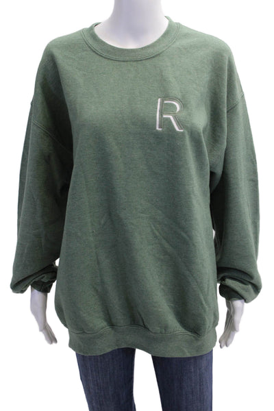 Gildan Unisex Pullover Sweatshirt Green Crew Neck Long Sleeve Size S