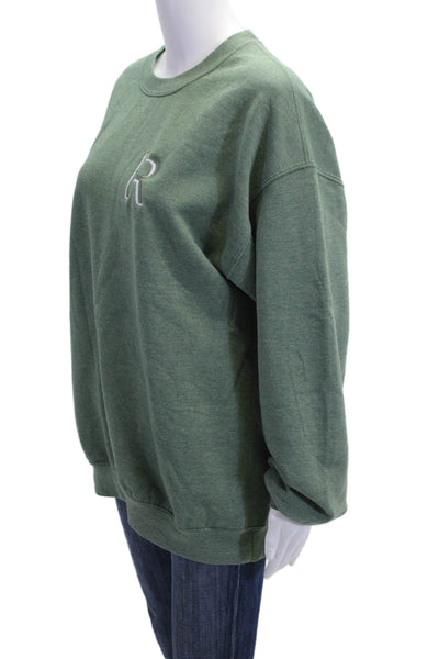 Gildan Unisex Pullover Sweatshirt Green Crew Neck Long Sleeve Size S