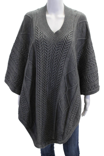 Central Park West Unisex Dark Gray V-Neck 3/4 Sleeve Sweater Size M