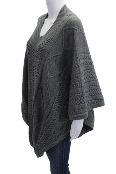 Central Park West Unisex Dark Gray V-Neck 3/4 Sleeve Sweater Size M