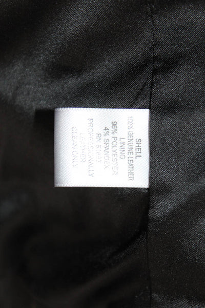 G.I.L.I Womens Genuine Leather Military Motorcycle Jacket Black Buckle Size 2