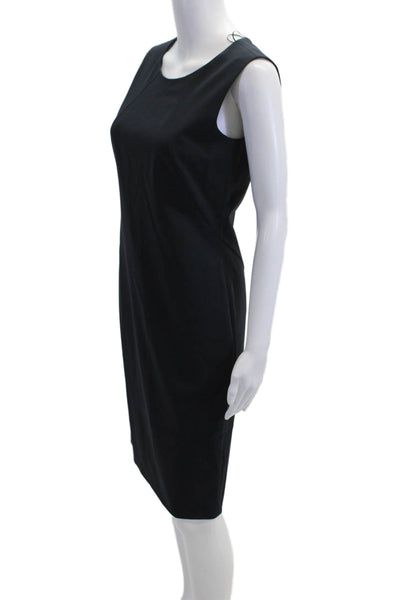 Premise Women Sheath Pencil Dress Black Short Sleeve Round Neck Tie Size 2
