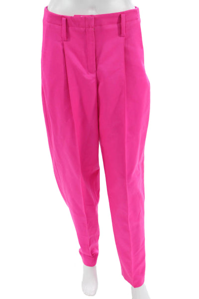 Edun Women Dress Pants Pink 100% Wool Solid Hook & Eye Inseam 32 Size 4