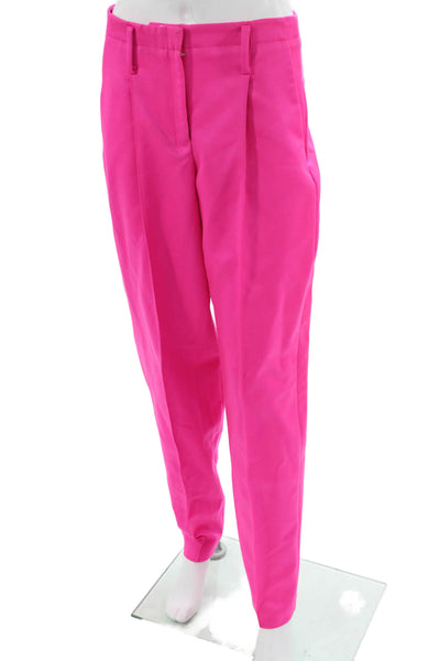 Edun Women Dress Pants Pink 100% Wool Solid Hook & Eye Inseam 32 Size 4