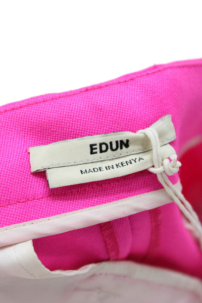 Edun Women Dress Pants Pink 100% Wool Solid Hook & Eye Inseam 32 Size 4