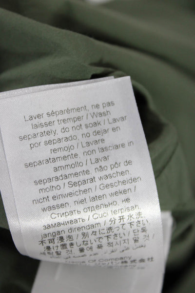 Kenzo Mens Cotton Embroidered Detail Long Sleeve Button Down Shirt Green Size 37