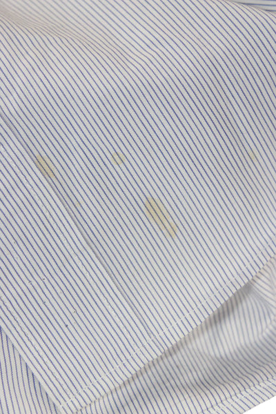 J Crew Mens Cotton Collared Striped Pocketed Button Down Shirt Blue Size S