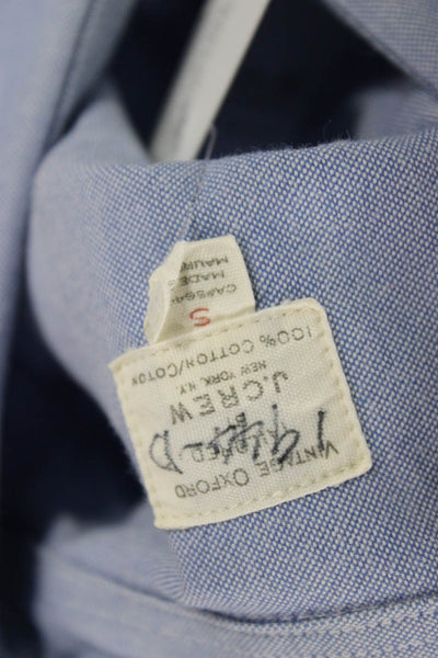 J Crew Mens Cotton Collared Button Down Pocketed Shirt Blue Size S