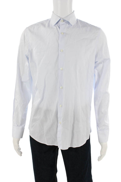 J Crew Mens Cotton Collared Button Down Pocketed Shirt Blue Size S