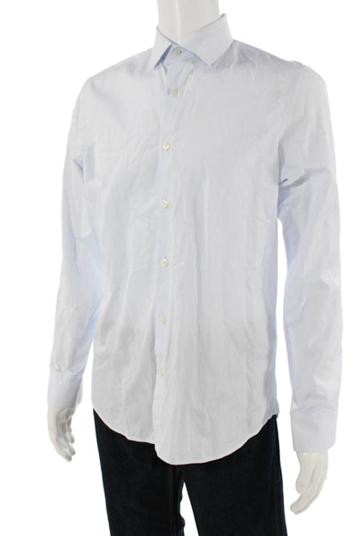 J Crew Mens Cotton Collared Button Down Pocketed Shirt Blue Size S