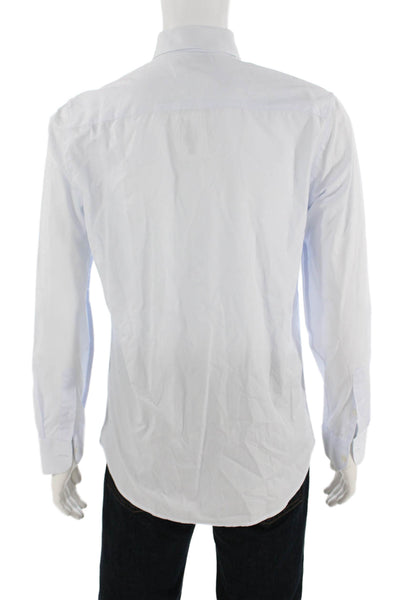 J Crew Mens Cotton Collared Button Down Pocketed Shirt Blue Size S