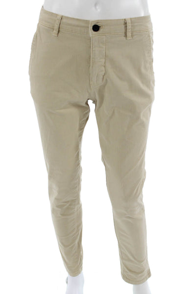 Zara Mens Chino Pants Beige Button Closure Size 30