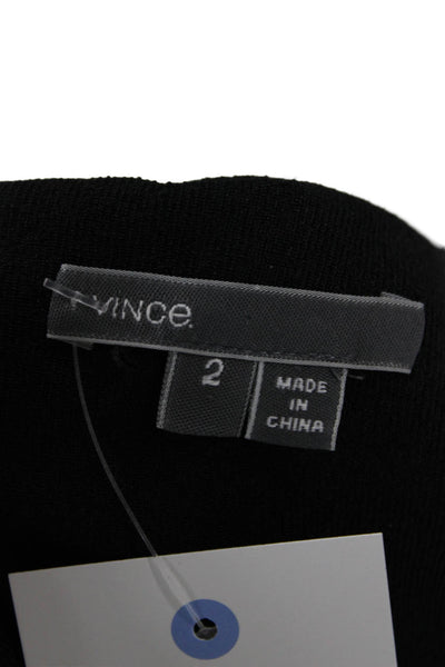 Vince Womens Sheath Mini Dress Black Short Sleeve V Neck Size 2