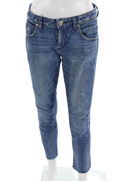 Amo Women Cropped Ankle High Waist Blue Jeans Size 26