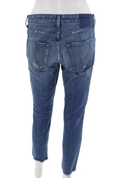 Amo Women Cropped Ankle High Waist Blue Jeans Size 26