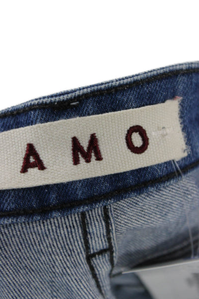 Amo Women Cropped Ankle High Waist Blue Jeans Size 26