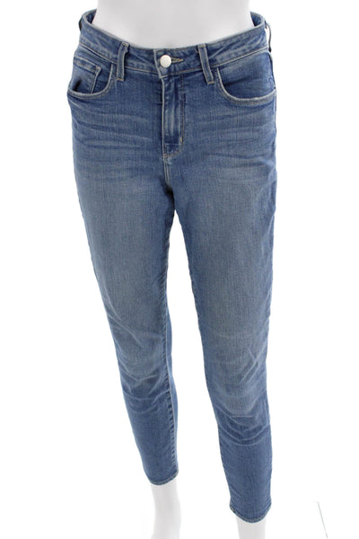 L'Agence Women Ankle Skinny Mid Rise Blue Jeans Size 26