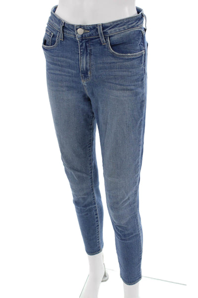 L'Agence Women Ankle Skinny Mid Rise Blue Jeans Size 26