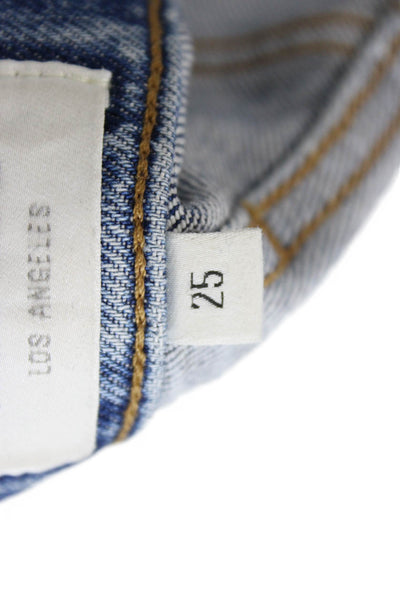 Agolde Womens Straight Jeans Blue High Waist 27in 99% Organic Cotton Size 25