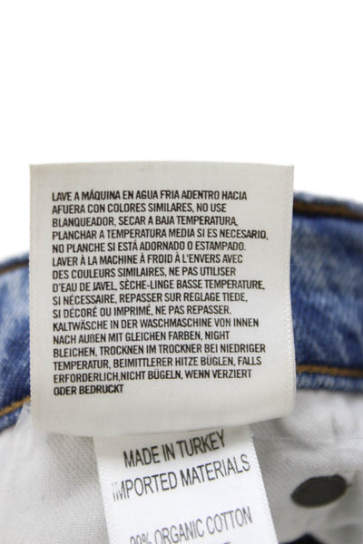 Agolde Womens Straight Jeans Blue High Waist 27in 99% Organic Cotton Size 25