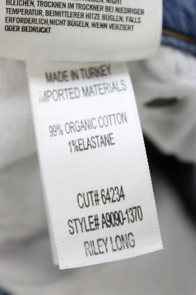 Agolde Womens Straight Jeans Blue High Waist 27in 99% Organic Cotton Size 25