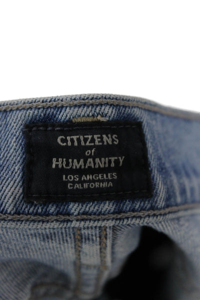 Citizens of Humanity Women Ankle Cropped Jeans Light Blue High Waist Size 26