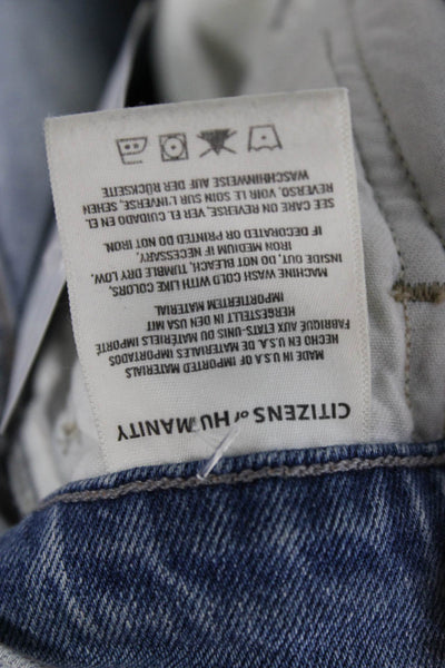 Citizens of Humanity Women Ankle Cropped Jeans Light Blue High Waist Size 26