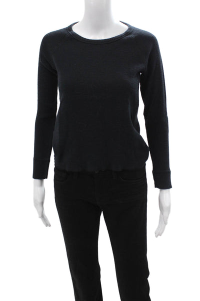Standard James Perse Women Pullover Sweater Black Cotton Long Sleeve Size 0