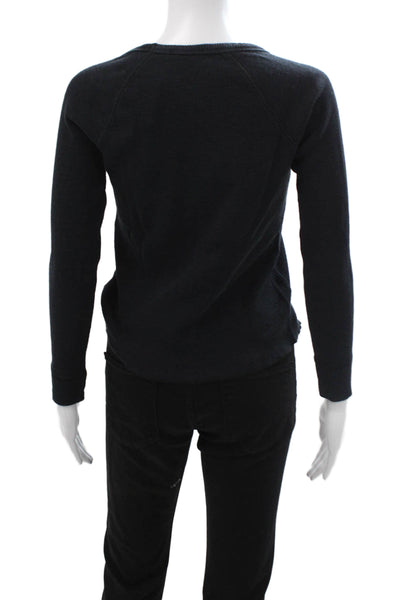 Standard James Perse Women Pullover Sweater Black Cotton Long Sleeve Size 0