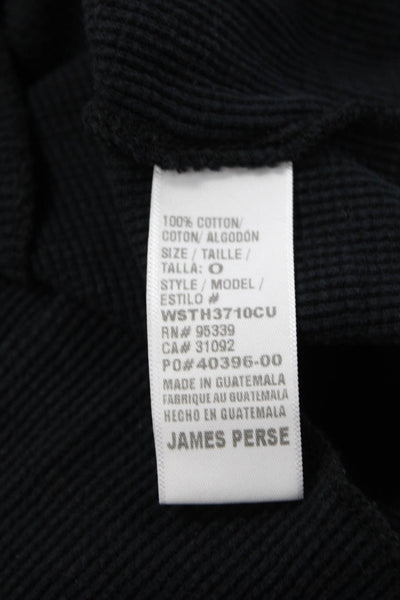 Standard James Perse Women Pullover Sweater Black Cotton Long Sleeve Size 0